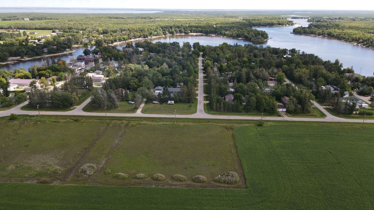 The village and the creek, with the Palmer Road land in the foreground